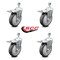 Service Caster 5 Inch Thermoplastic Rubber Swivel 10mm Stem Caster Set Total Lock Brake SCC SCC-TSTTL20S514-TPRB-M1015-4 - alternate 3